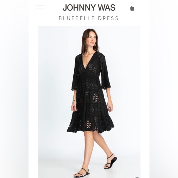 Johnny Was Bluebelle Dress in Black, size XS can fit S, NWT (but no slip) - Picture 3 of 14